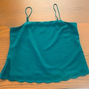J. Crew scalloped bottom cami top; adjustable spaghetti straps